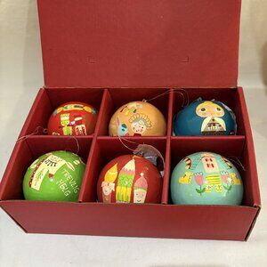 Suzy Ultman Around the World Box of 6 Christmas Ornaments by Crate & Barrel 2013